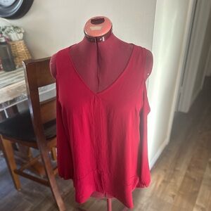 Le Chateau Deep Red Women's Blouse